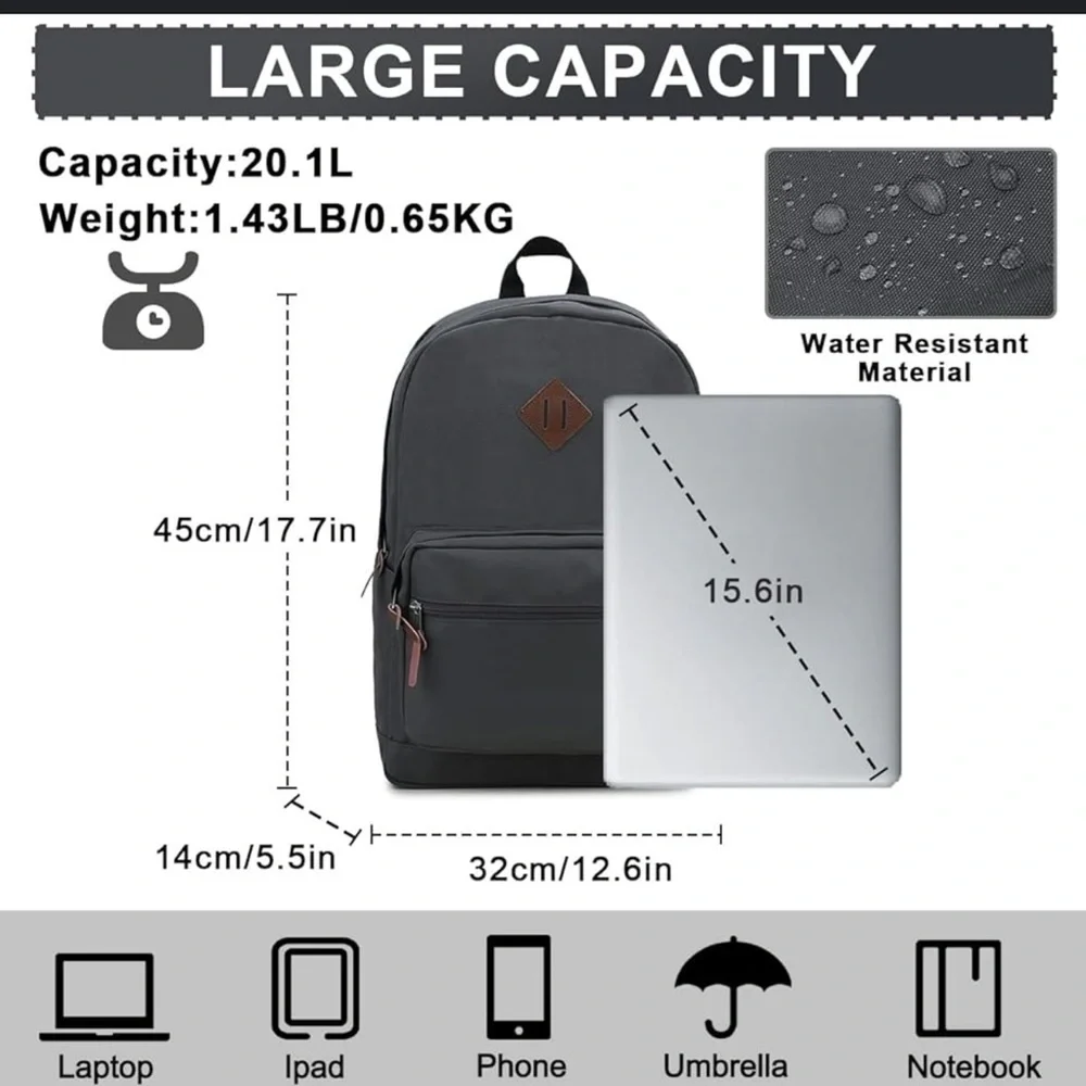 Empyre Gray Backpack with Brown Accents